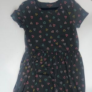 Girls 10/12 Cat & Jack Charcoal Dress with Vibrant Heart Design